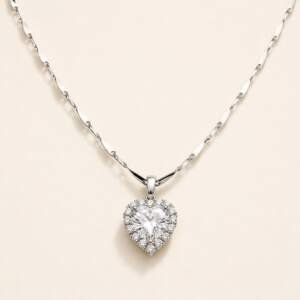 Heartfelt Embrace Sparkling Heart Pendant Necklace