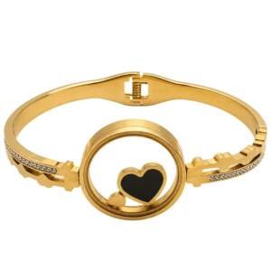 Elegant Heart Charm Bracelet with Crystal Accents