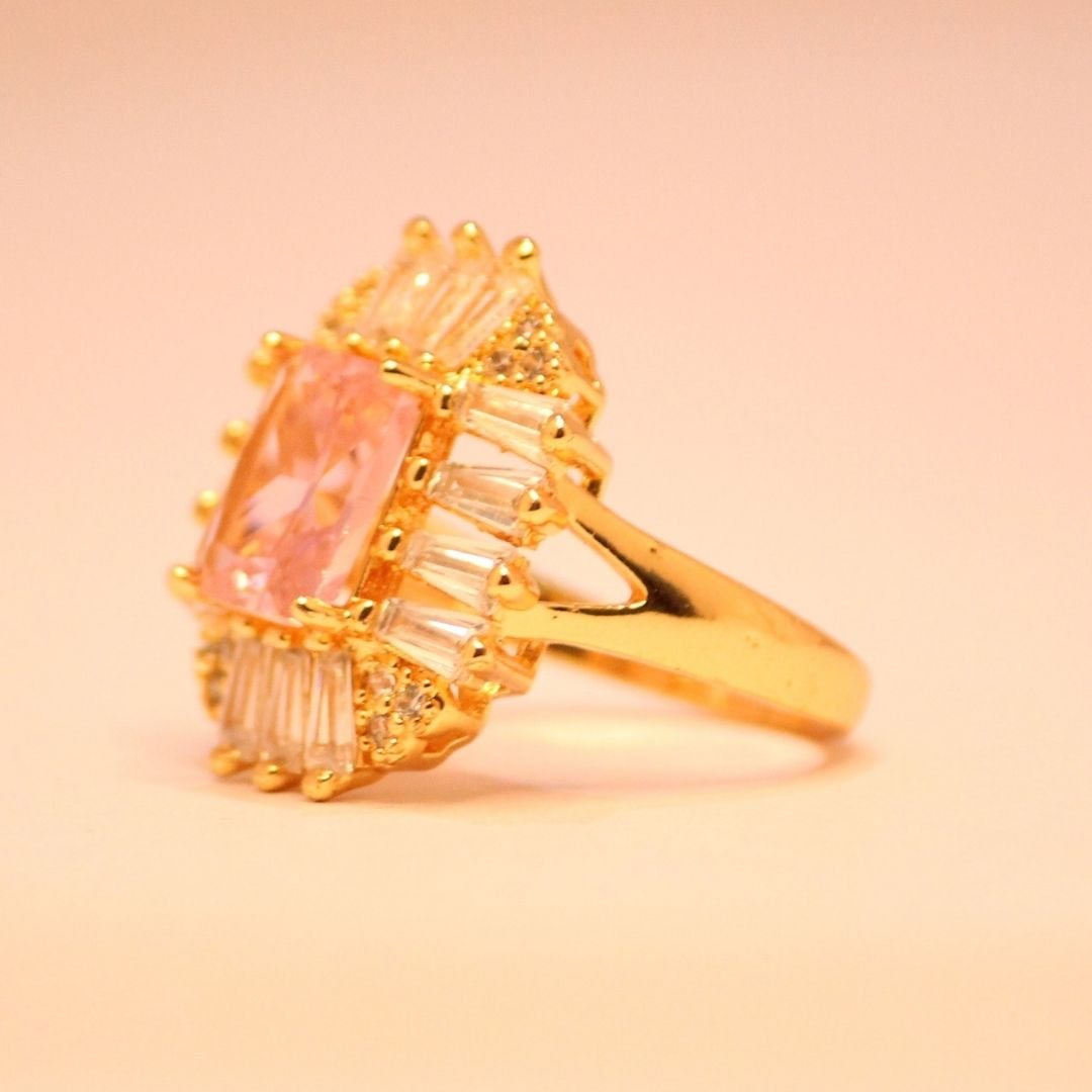 Blush-Elegance-Ring-with-Radiant-Pink-Center-and-Baguette-Halo-3