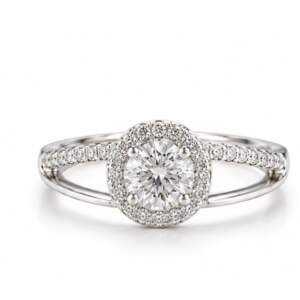 Ethereal Glow Halo Silver Ring