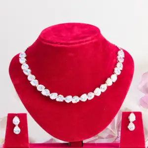 Luminous Pear Elegance Diamond Necklace Set