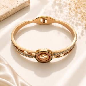 Luxury Rose Gold Crystal Designer Bangle Bracelet