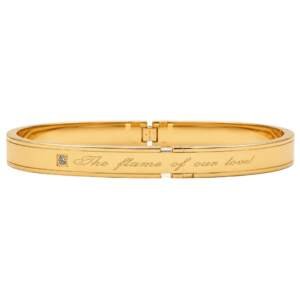 Luxury Gold-Plated Engraved Love Hinged Bangle Bracelet