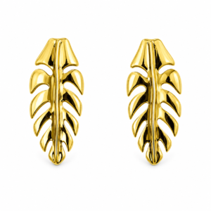 22K Gold-Tone Plated Tropical Leaf Statement Earrings